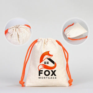 Fabric Pouch 4" W x 5" H (10 cm x 13 cm) - Orange Handle (Customize) - Pamusan.com