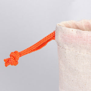 Fabric Pouch 4" W x 5" H (10 cm x 13 cm) - Orange Handle (Customize) - Pamusan.com