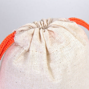 Fabric Pouch 4" W x 5" H (10 cm x 13 cm) - Orange Handle (Customize) - Pamusan.com