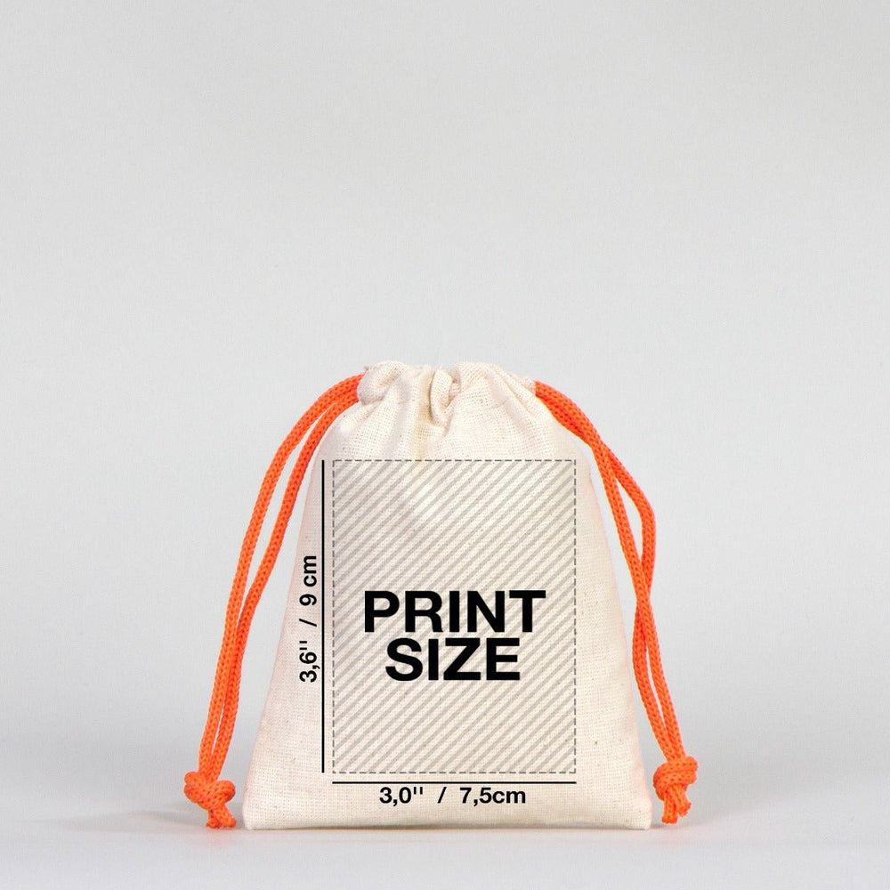 Fabric Pouch 4" W x 5" H (10 cm x 13 cm) - Orange Handle (Customize) - Pamusan.com