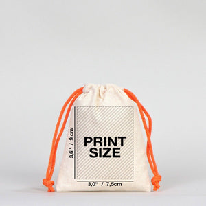 Fabric Pouch 4" W x 5" H (10 cm x 13 cm) - Orange Handle (Customize) - Pamusan.com