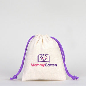 Fabric Pouch 4" W x 5" H (10 cm x 13 cm) - Purple Handle (Customize) - Pamusan.com