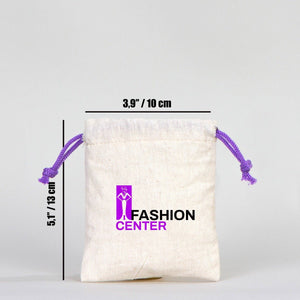 Fabric Pouch 4" W x 5" H (10 cm x 13 cm) - Purple Handle (Customize) - Pamusan.com