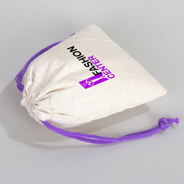 Fabric Pouch 4" W x 5" H (10 cm x 13 cm) - Purple Handle (Customize) - Pamusan.com