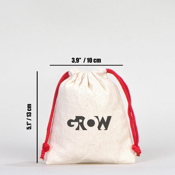 Fabric Pouch 4" W x 5" H (10 cm x 13 cm) - Red Handle (Customize) - Pamusan.com