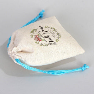 Fabric Pouch 4" W x 5" H (10 cm x 13 cm) - Turquoise Handle (Customize) - Pamusan.com