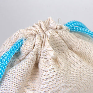 Fabric Pouch 4" W x 5" H (10 cm x 13 cm) - Turquoise Handle (Customize) - Pamusan.com