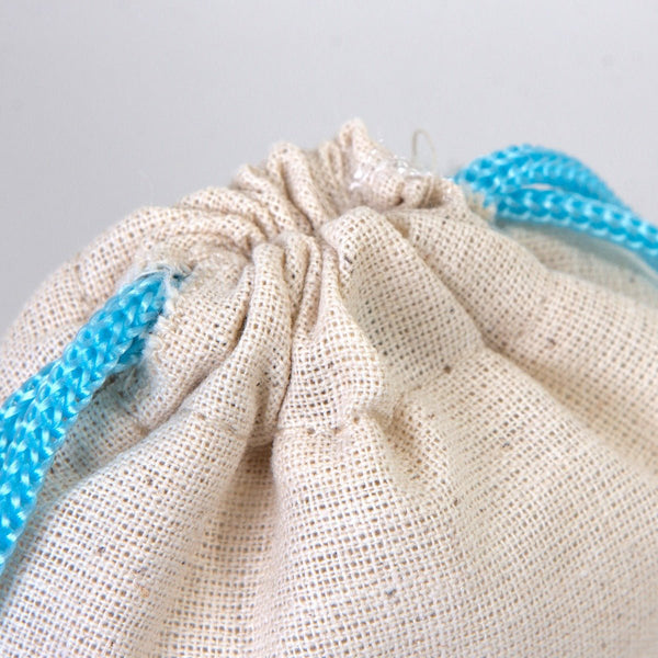 Fabric Pouch 4" W x 5" H (10 cm x 13 cm) - Turquoise Handle (Customize) - Pamusan.com