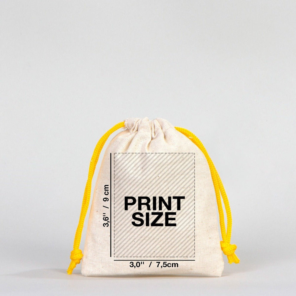 Fabric Pouch 4" W x 5" H (10 cm x 13 cm) - Yellow Handle (Customize) - Pamusan.com