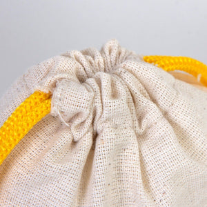 Fabric Pouch 4" W x 5" H (10 cm x 13 cm) - Yellow Handle (Customize) - Pamusan.com