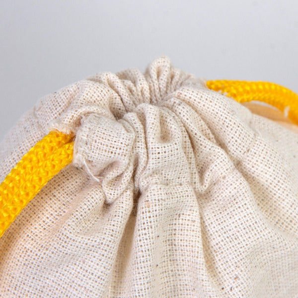 Fabric Pouch 4" W x 5" H (10 cm x 13 cm) - Yellow Handle (Customize) - Pamusan.com