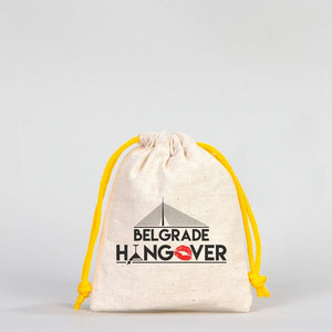 Fabric Pouch 4" W x 5" H (10 cm x 13 cm) - Yellow Handle (Customize) - Pamusan.com