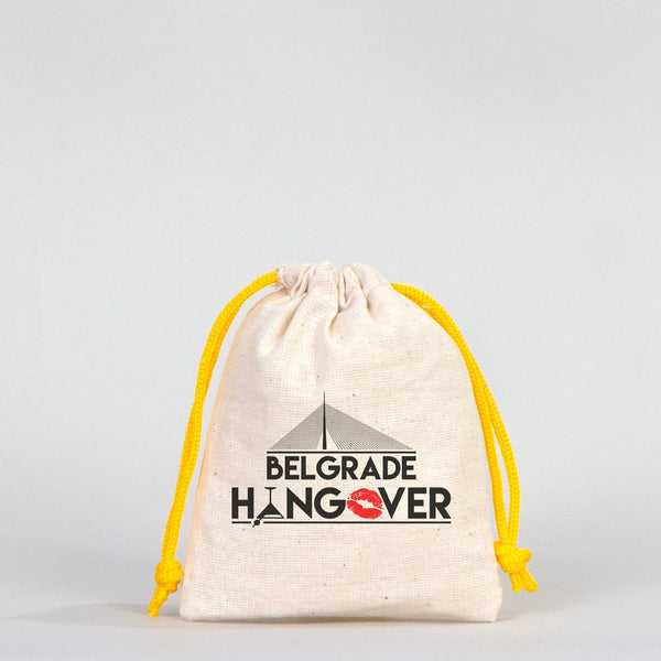 Fabric Pouch 4" W x 5" H (10 cm x 13 cm) - Yellow Handle (Customize) - Pamusan.com