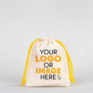 Fabric Pouch 4" W x 5" H (10 cm x 13 cm) - Yellow Handle (Customize) - Pamusan.com