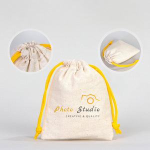 Fabric Pouch 4" W x 5" H (10 cm x 13 cm) - Yellow Handle (Customize) - Pamusan.com
