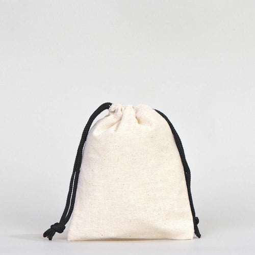 Fabric Pouch 4" W x 5" H – Black Drawstring - Pamusan.com