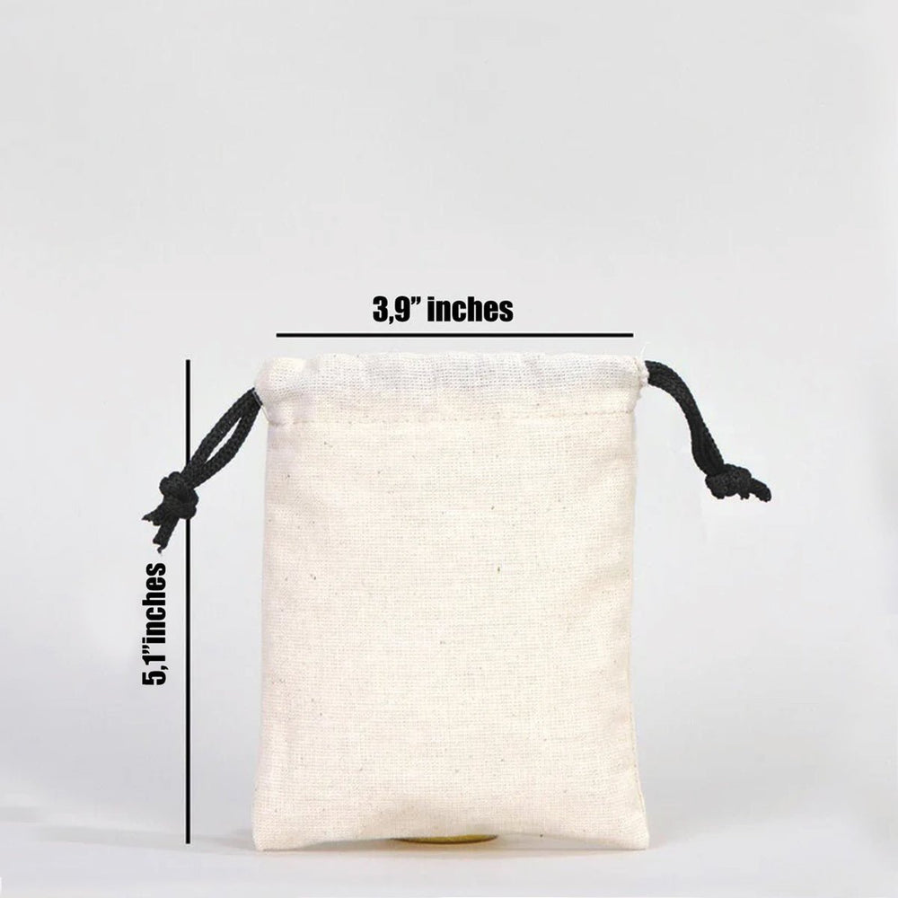 Fabric Pouch 4" W x 5" H – Black Drawstring - Pamusan.com