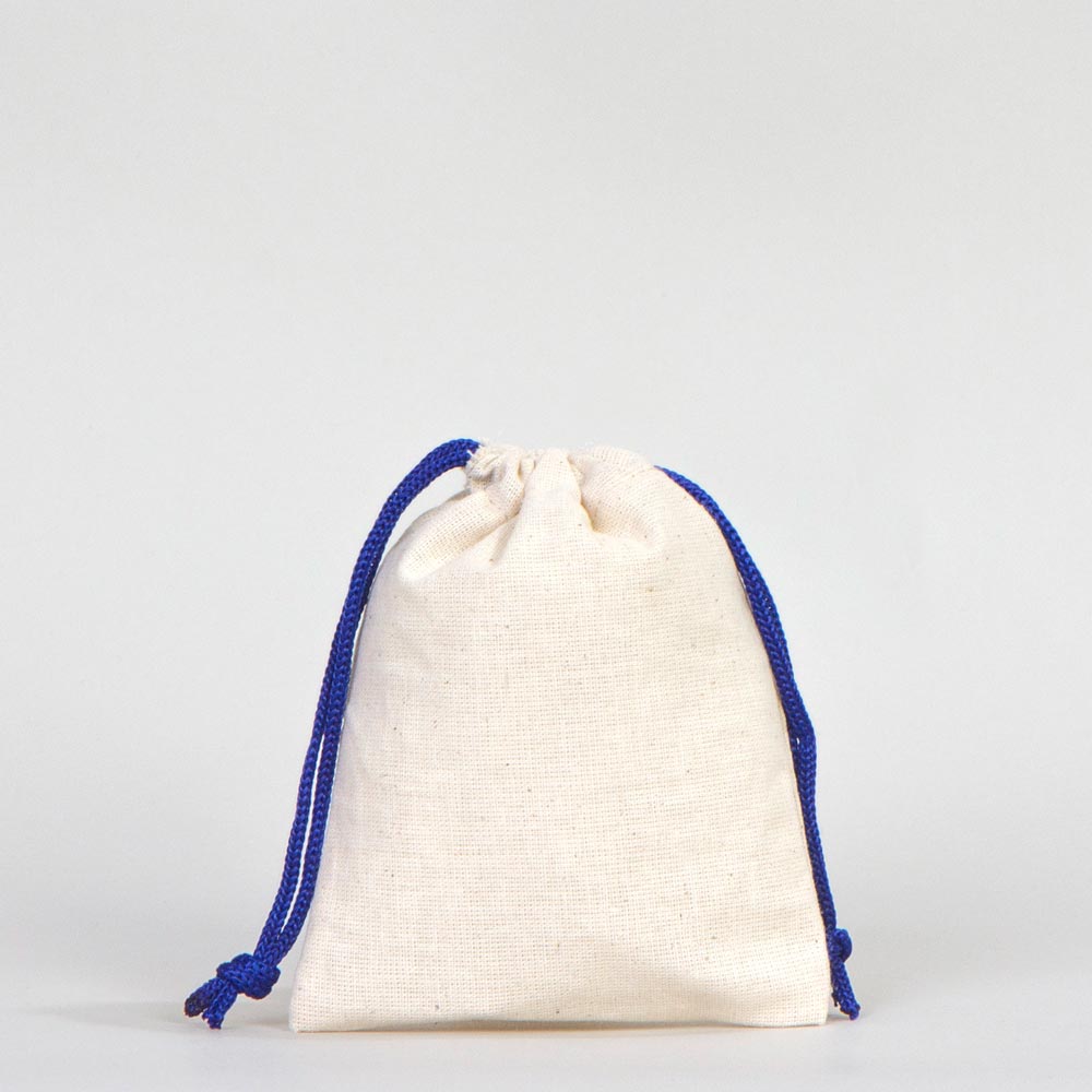 Fabric Pouch 4" W x 5" H – Dark Blue Drawstring - Pamusan.com