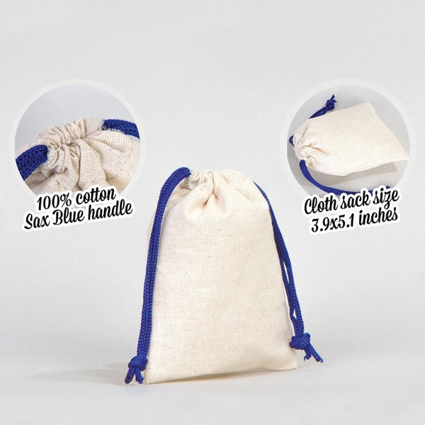 Fabric Pouch 4" W x 5" H – Dark Blue Drawstring - Pamusan.com