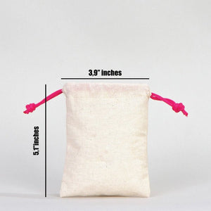 Fabric Pouch 4" W x 5" H – Fuchsia Drawstring - Pamusan.com