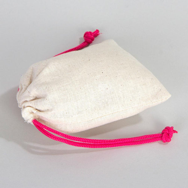 Fabric Pouch 4" W x 5" H – Fuchsia Drawstring - Pamusan.com