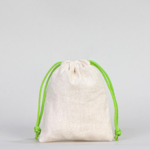 Fabric Pouch 4" W x 5" H – Green Drawstring - Pamusan.com