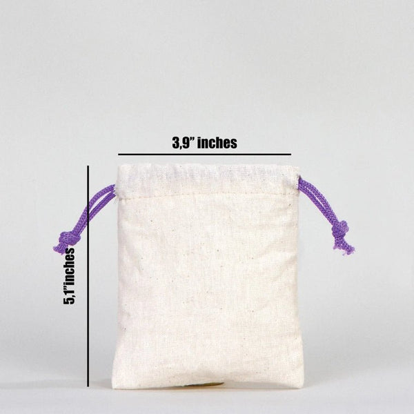 Fabric Pouch 4" W x 5" H – Purple Drawstring - Pamusan.com