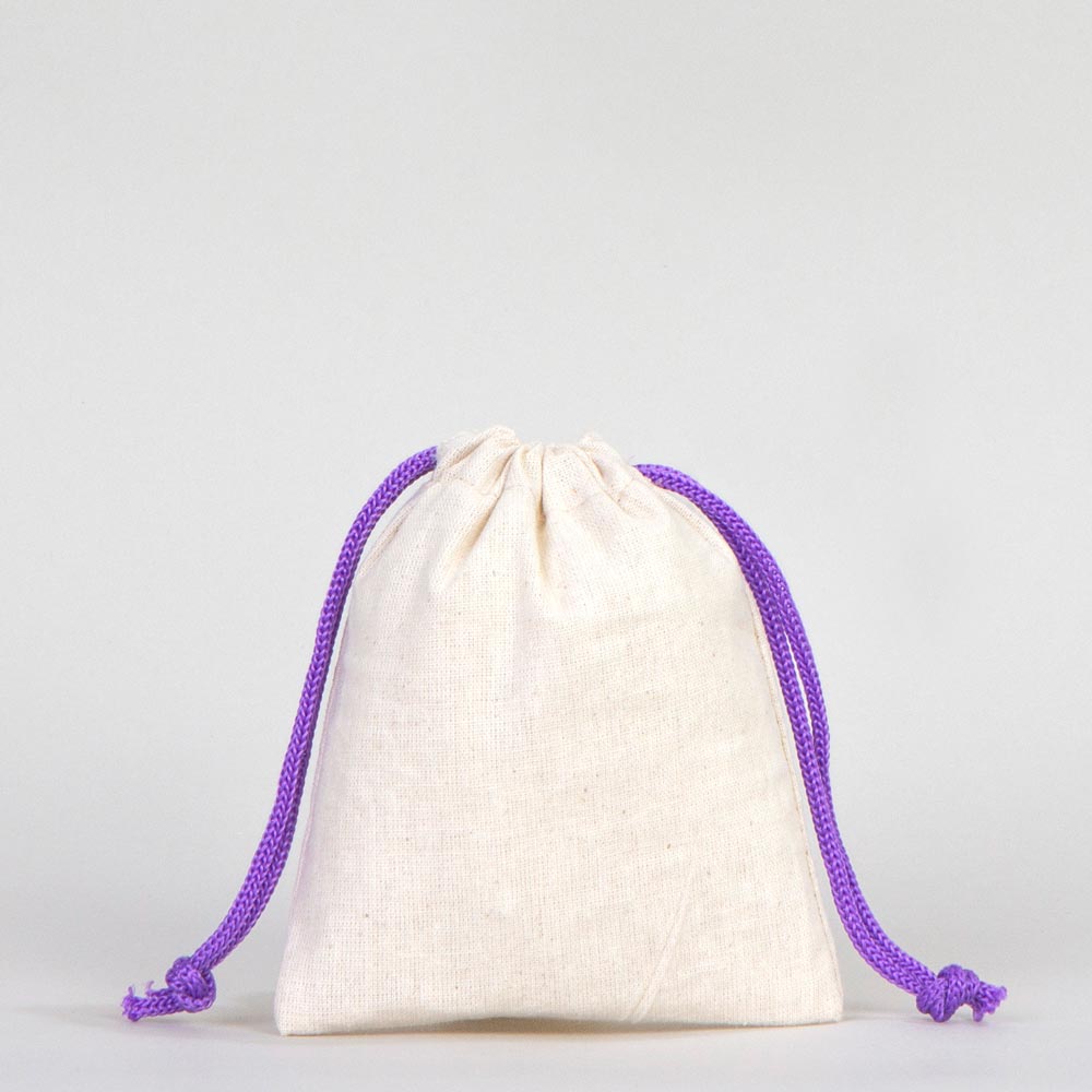 Fabric Pouch 4" W x 5" H – Purple Drawstring - Pamusan.com