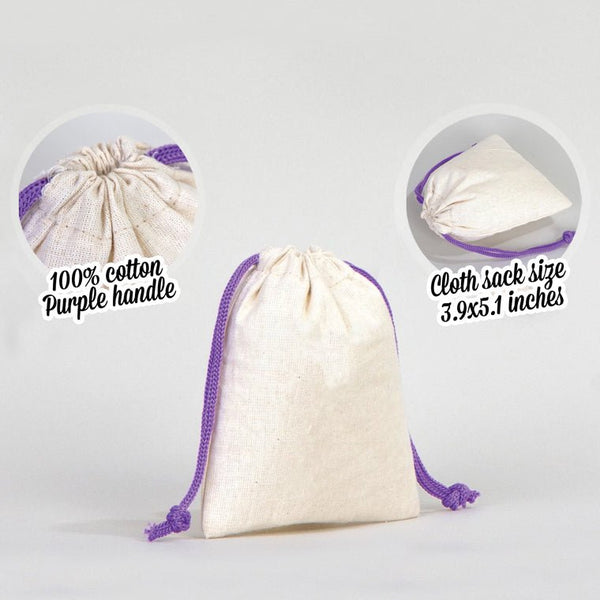 Fabric Pouch 4" W x 5" H – Purple Drawstring - Pamusan.com