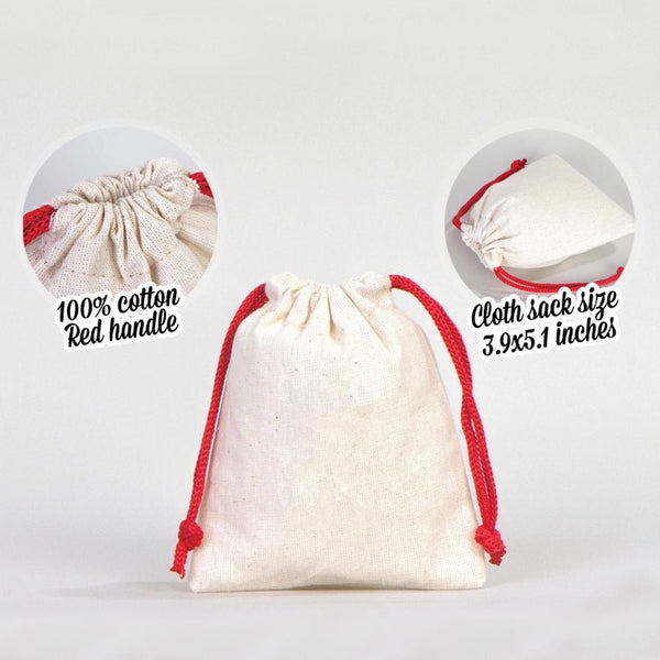 Fabric Pouch 4" W x 5" H – Red Drawstring - Pamusan.com