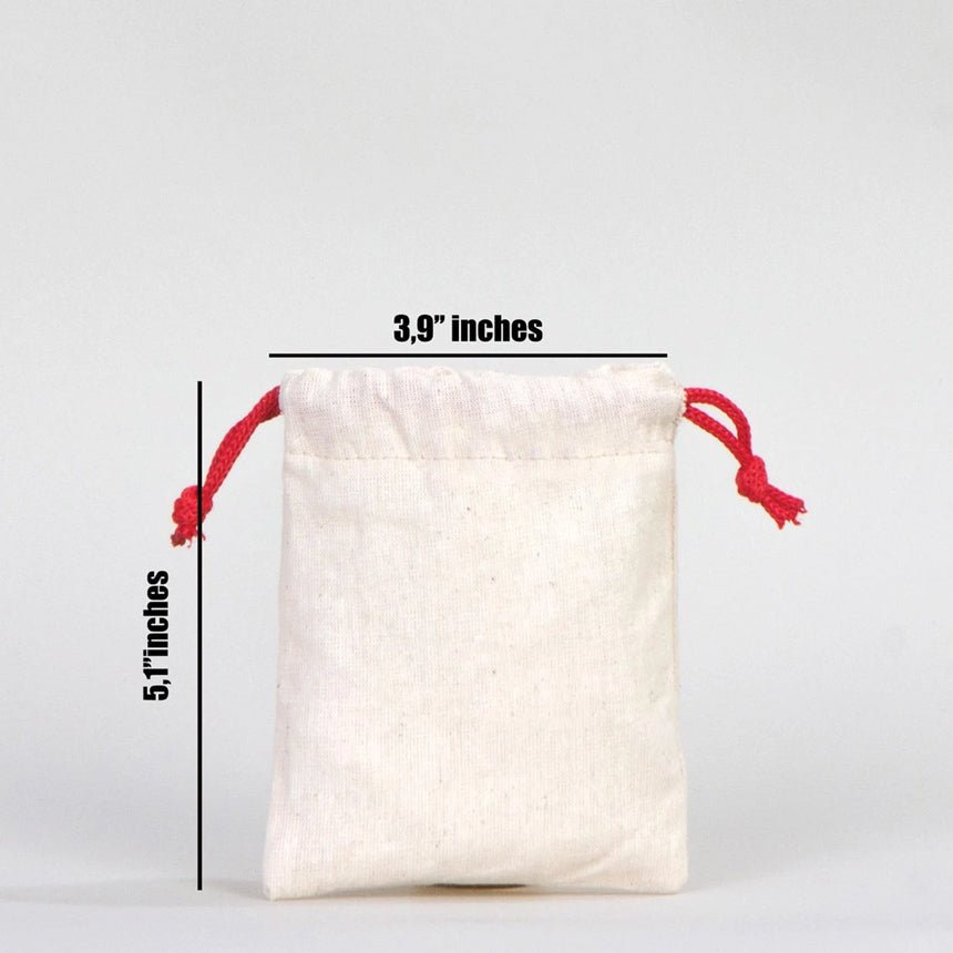 Fabric Pouch 4" W x 5" H – Red Drawstring - Pamusan.com
