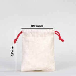 Fabric Pouch 4" W x 5" H – Red Drawstring - Pamusan.com