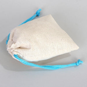 Fabric Pouch 4" W x 5" H – Turquoise Drawstring - Pamusan.com