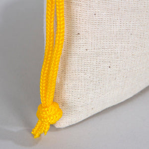 Fabric Pouch 4" W x 5" H – Yellow Drawstring - Pamusan.com