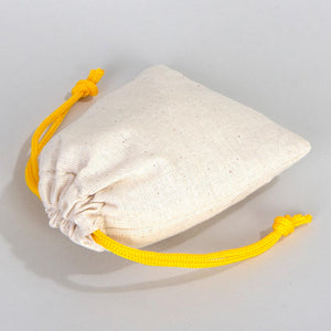Fabric Pouch 4" W x 5" H – Yellow Drawstring - Pamusan.com