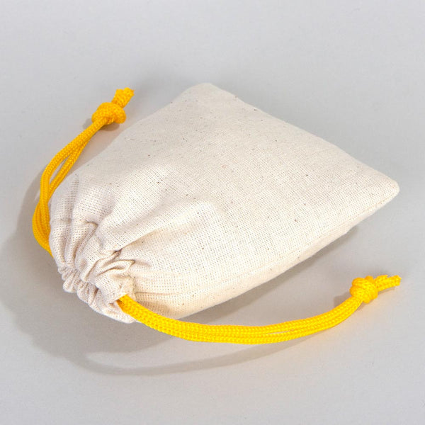 Fabric Pouch 4" W x 5" H – Yellow Drawstring - Pamusan.com