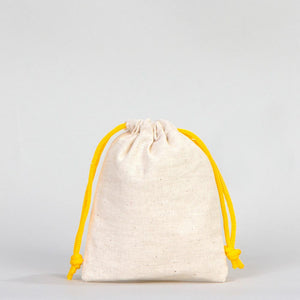 Fabric Pouch 4" W x 5" H – Yellow Drawstring - Pamusan.com