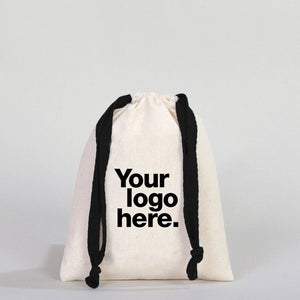 Fabric Pouch 6" W x 8" H (15.5 cm x 20 cm) - Black Handle (Customize) - Pamusan.com