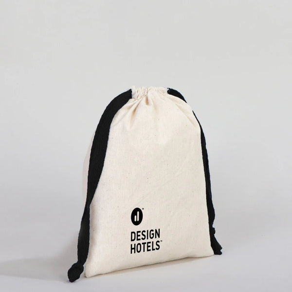 Fabric Pouch 6" W x 8" H (15.5 cm x 20 cm) - Black Handle (Customize) - Pamusan.com