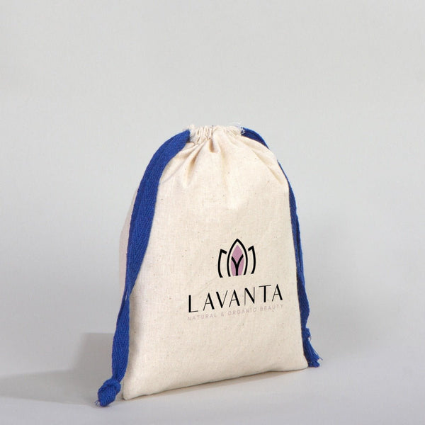Fabric Pouch 6" W x 8" H (15.5 cm x 20 cm) - Dark Blue Handle (Customize) - Pamusan.com