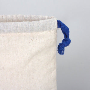 Fabric Pouch 6" W x 8" H (15.5 cm x 20 cm) - Dark Blue Handle (Customize) - Pamusan.com