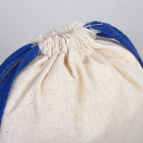 Fabric Pouch 6" W x 8" H (15.5 cm x 20 cm) - Dark Blue Handle (Customize) - Pamusan.com