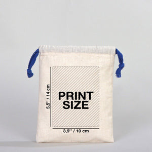 Fabric Pouch 6" W x 8" H (15.5 cm x 20 cm) - Dark Blue Handle (Customize) - Pamusan.com