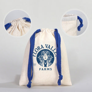 Fabric Pouch 6" W x 8" H (15.5 cm x 20 cm) - Dark Blue Handle (Customize) - Pamusan.com