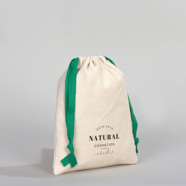 Fabric Pouch 6" W x 8" H (15.5 cm x 20 cm) - Green Handle (Customize) - Pamusan.com