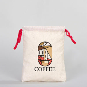 Fabric Pouch 6" W x 8" H (15.5 cm x 20 cm) - Red Handle (Customize) - Pamusan.com