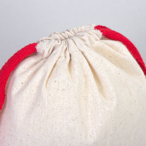 Fabric Pouch 6" W x 8" H (15.5 cm x 20 cm) - Red Handle (Customize) - Pamusan.com