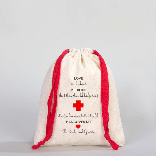 Fabric Pouch 6" W x 8" H (15.5 cm x 20 cm) - Red Handle (Customize) - Pamusan.com