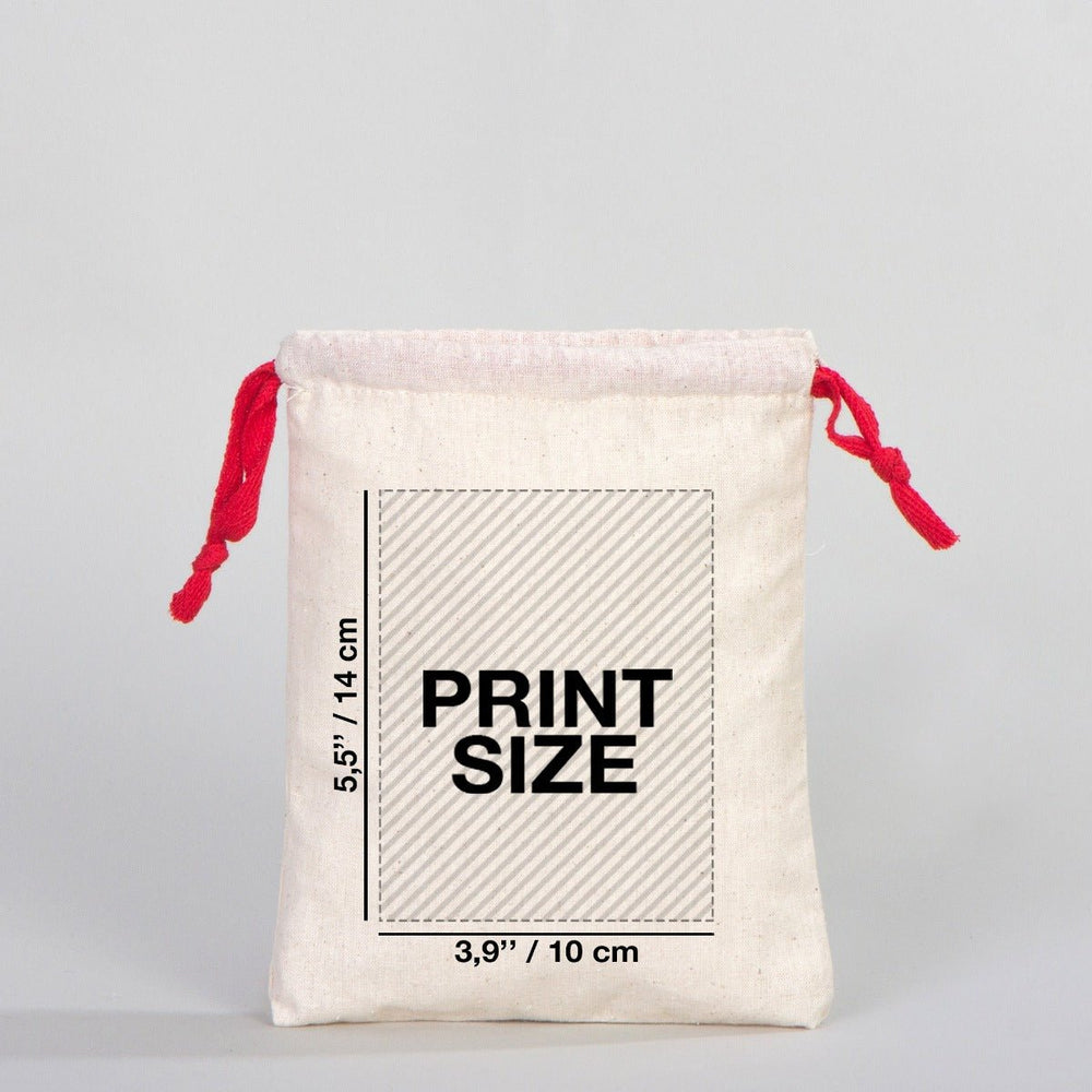 Fabric Pouch 6" W x 8" H (15.5 cm x 20 cm) - Red Handle (Customize) - Pamusan.com