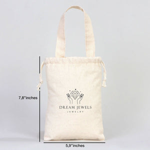 Fabric Pouch 6" W x 8" H (15.5 cm x 20 cm) - Short Handle (Customize) - Pamusan.com